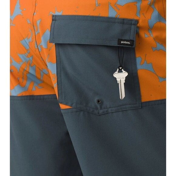 prAna On The Rocks 18.5" Faded Poppy Boardshort Size: 36 - Brand New NWT - Picture 3 of 4